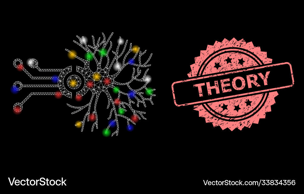 Textured theory seal and mesh digital neural Textured theory seal and mesh digital neural vector image