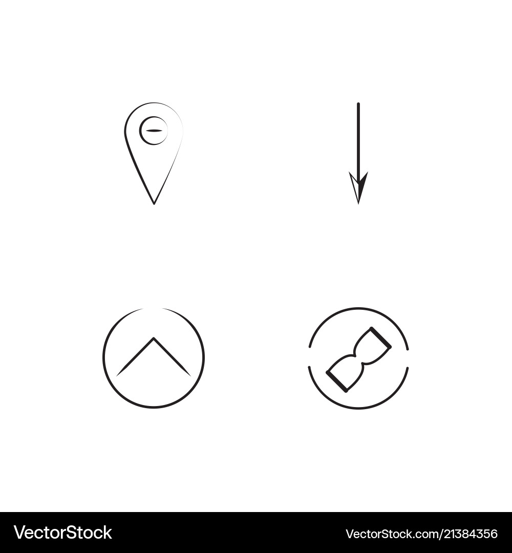 Time linear icons set simple outline vector image
