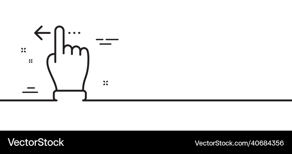 Touchscreen gesture line icon slide left arrow Touchscreen gesture line icon slide left arrow vector image