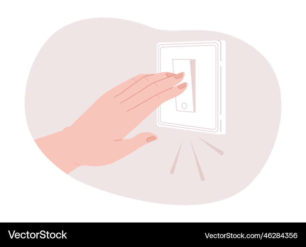 Turning off light switch to reduce electricity – Royalty-Free Vector |  VectorStock, image size:1000x807