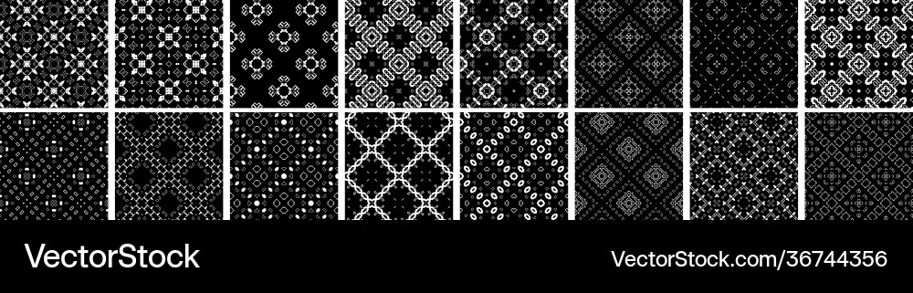 Universal different geometric seamless patterns vector image
