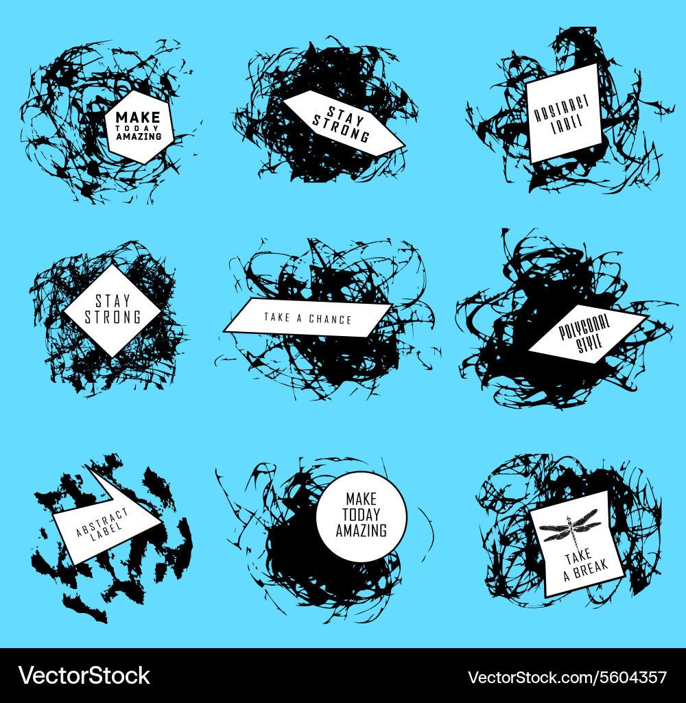 Abstract set of blobs splash labels Vector Image