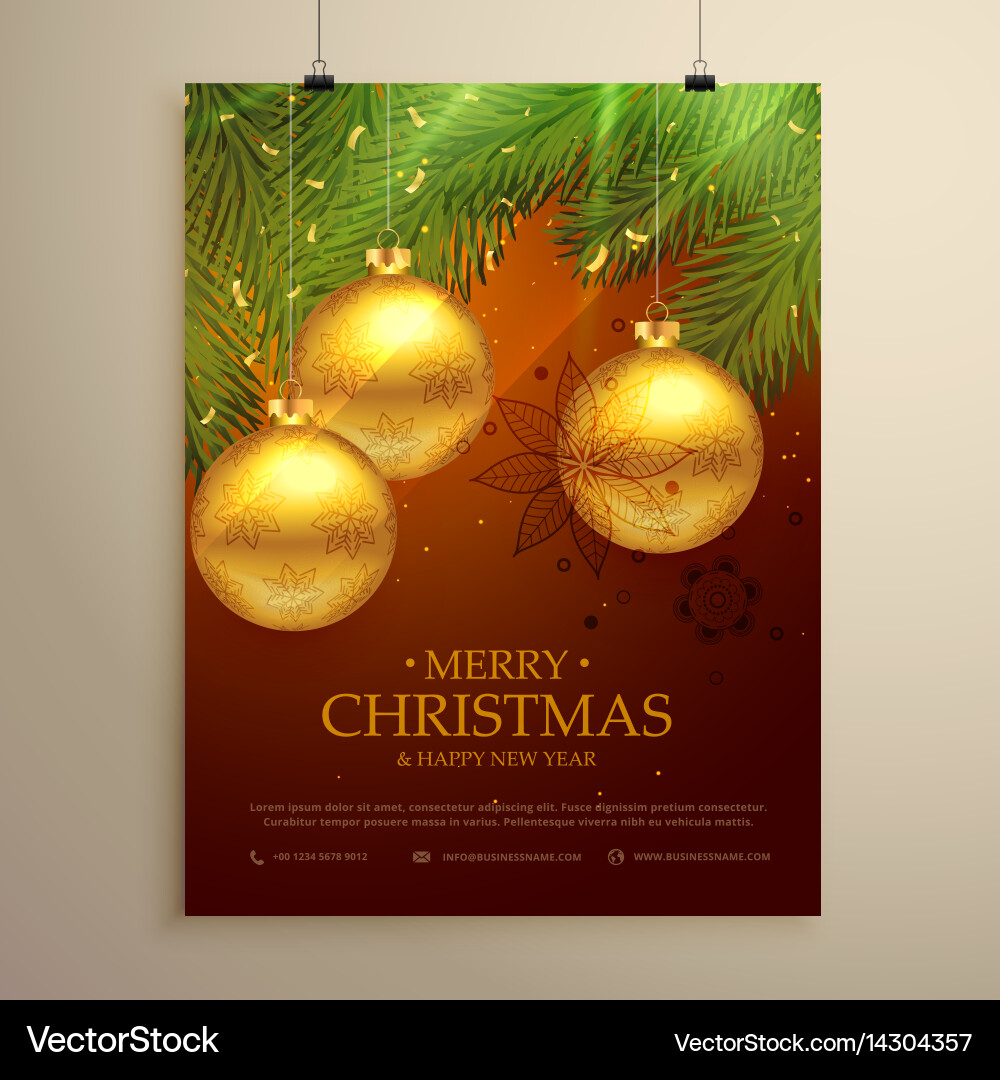 Beautiful merry christmas background design flyer – Royalty-Free Vector |  VectorStock, image size:1000x1080