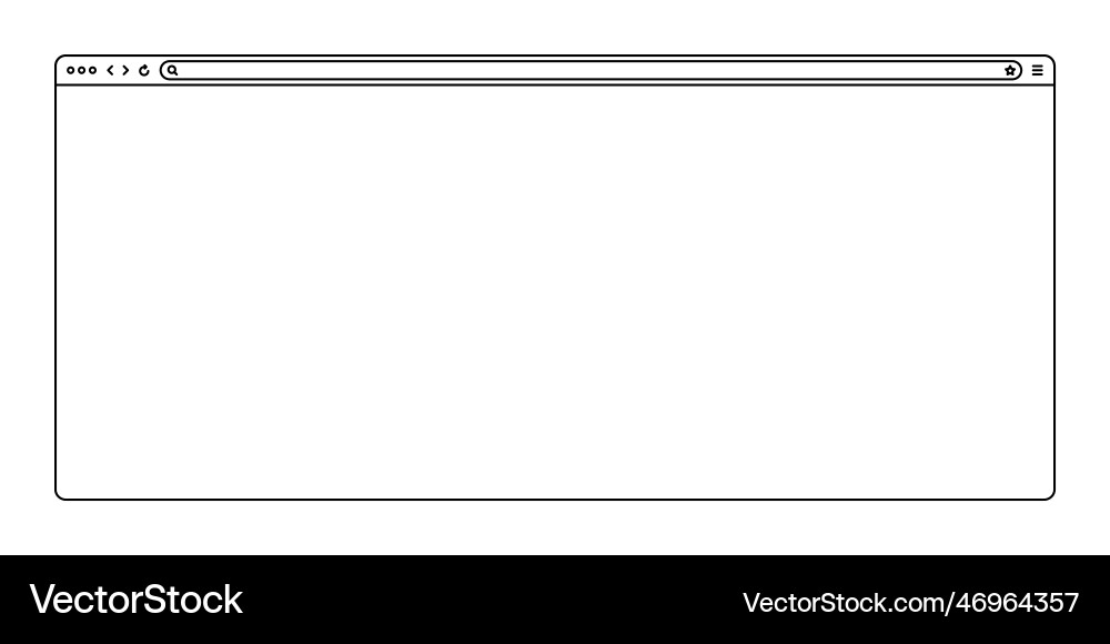 Blank web browser internet page window Blank web browser internet page window vector image