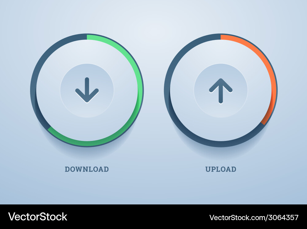 Download & Upload Progress Buttons vector image