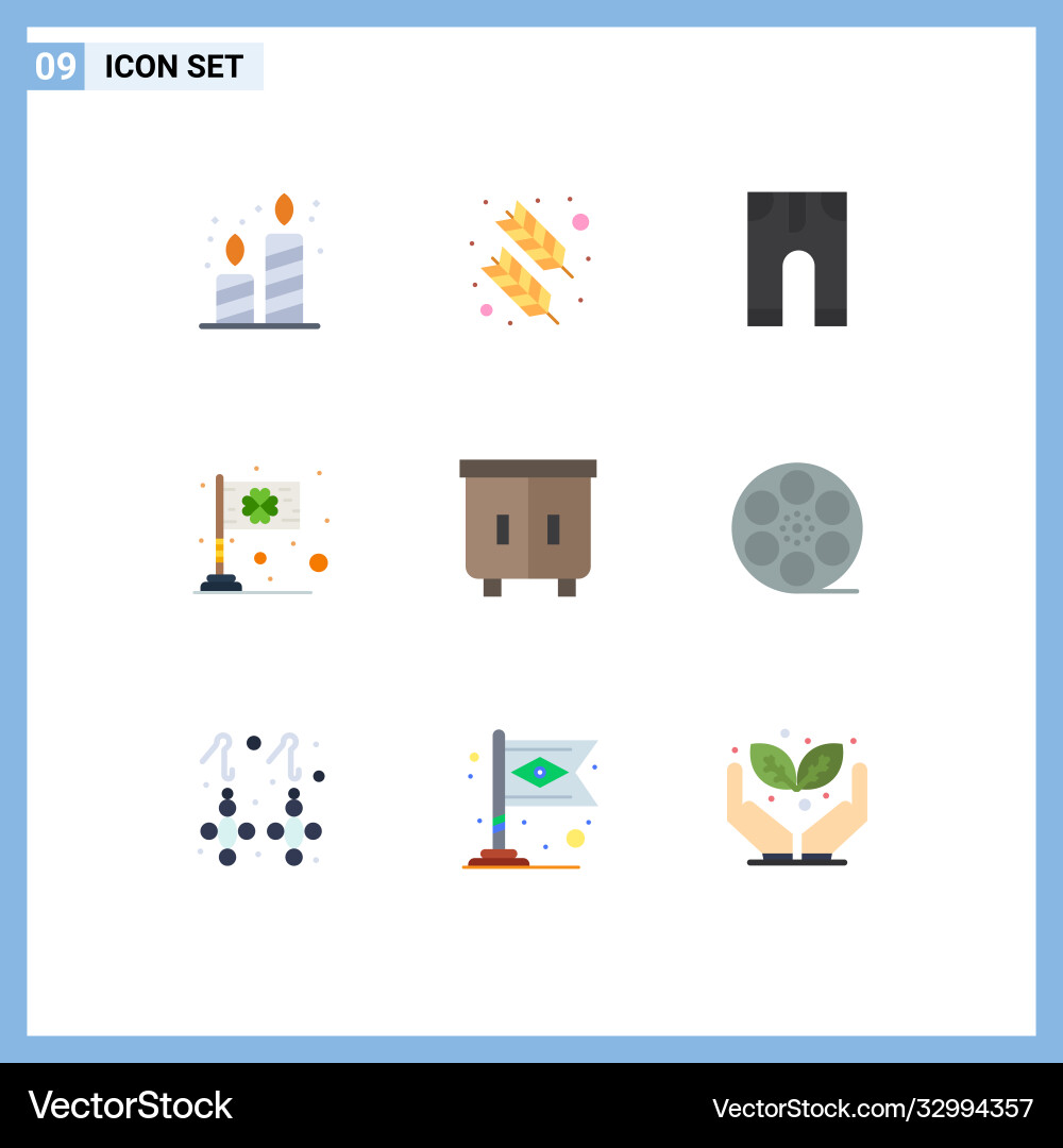 Editable line pack 9 simple flat colors Vector Image