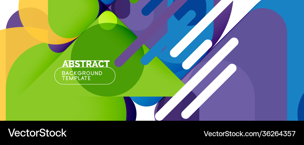Flat geometric round shapes and dynamic lines Vector Image