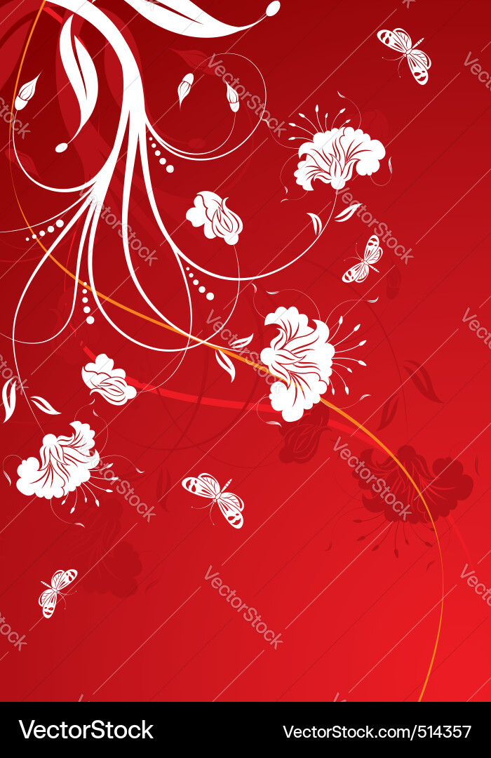 Floral Butterfly Frame Vector Image