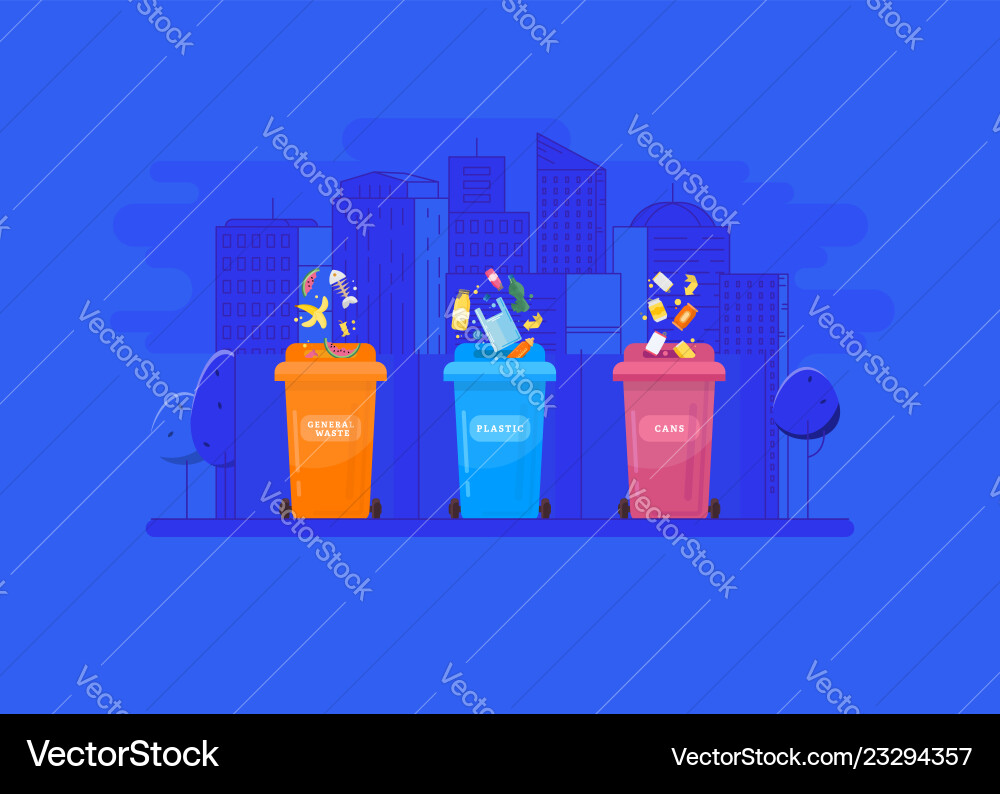 Garbage recycling and utilization concept Garbage recycling and utilization concept vector image