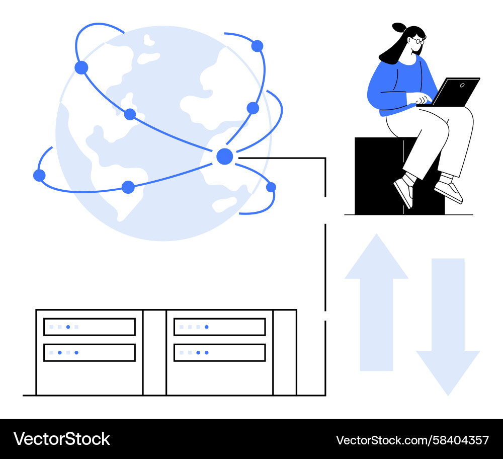 Global Cloud Networking Vector Image