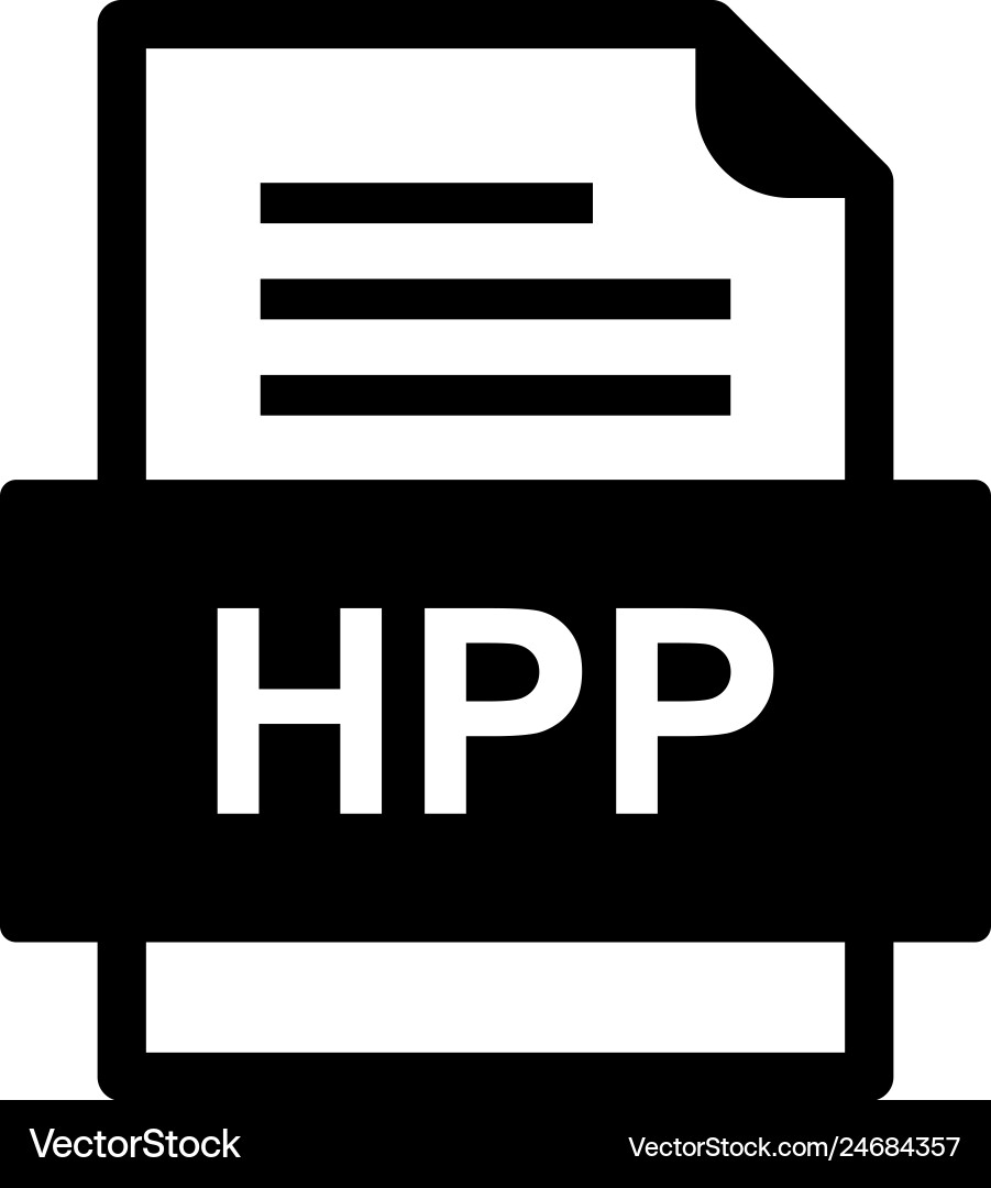 Hpp file document icon vector image