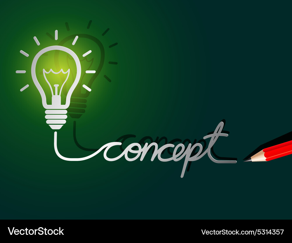 Idea Generation with Lightbulb vector image