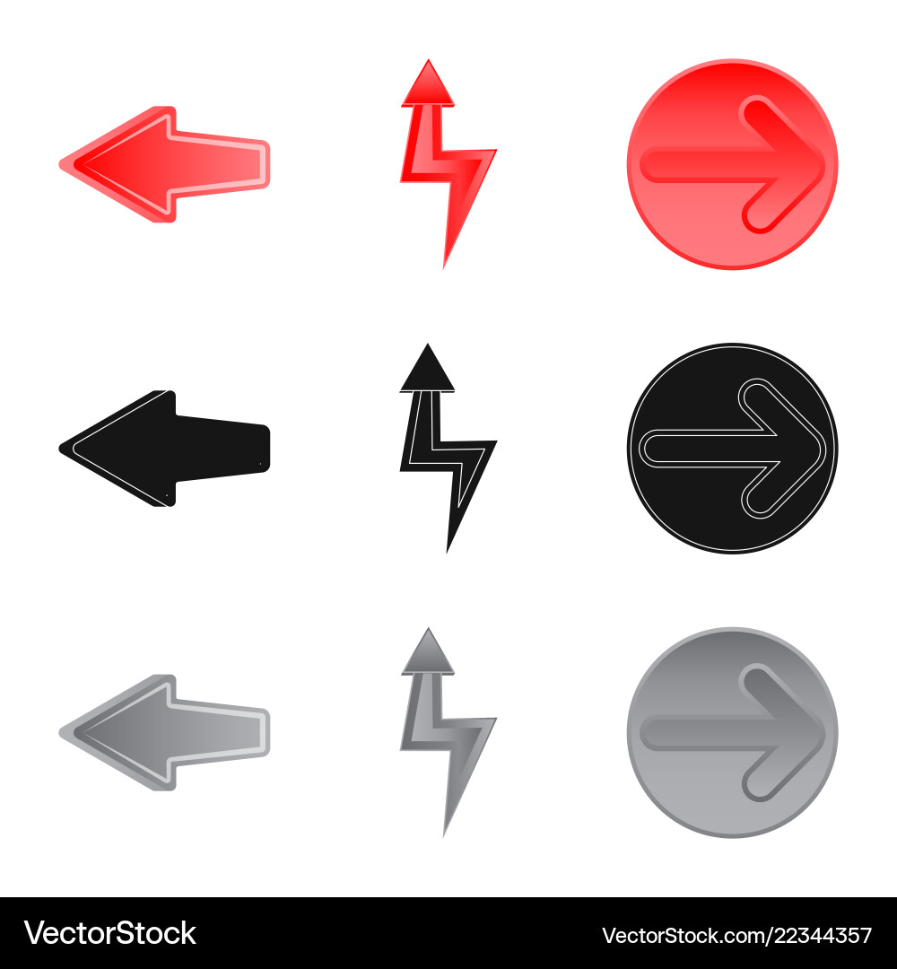 Isolierte Objekt von Element und Pfeilsymbol-Set Isolierte Objekt von Element und Pfeilsymbol-Set vektorbild