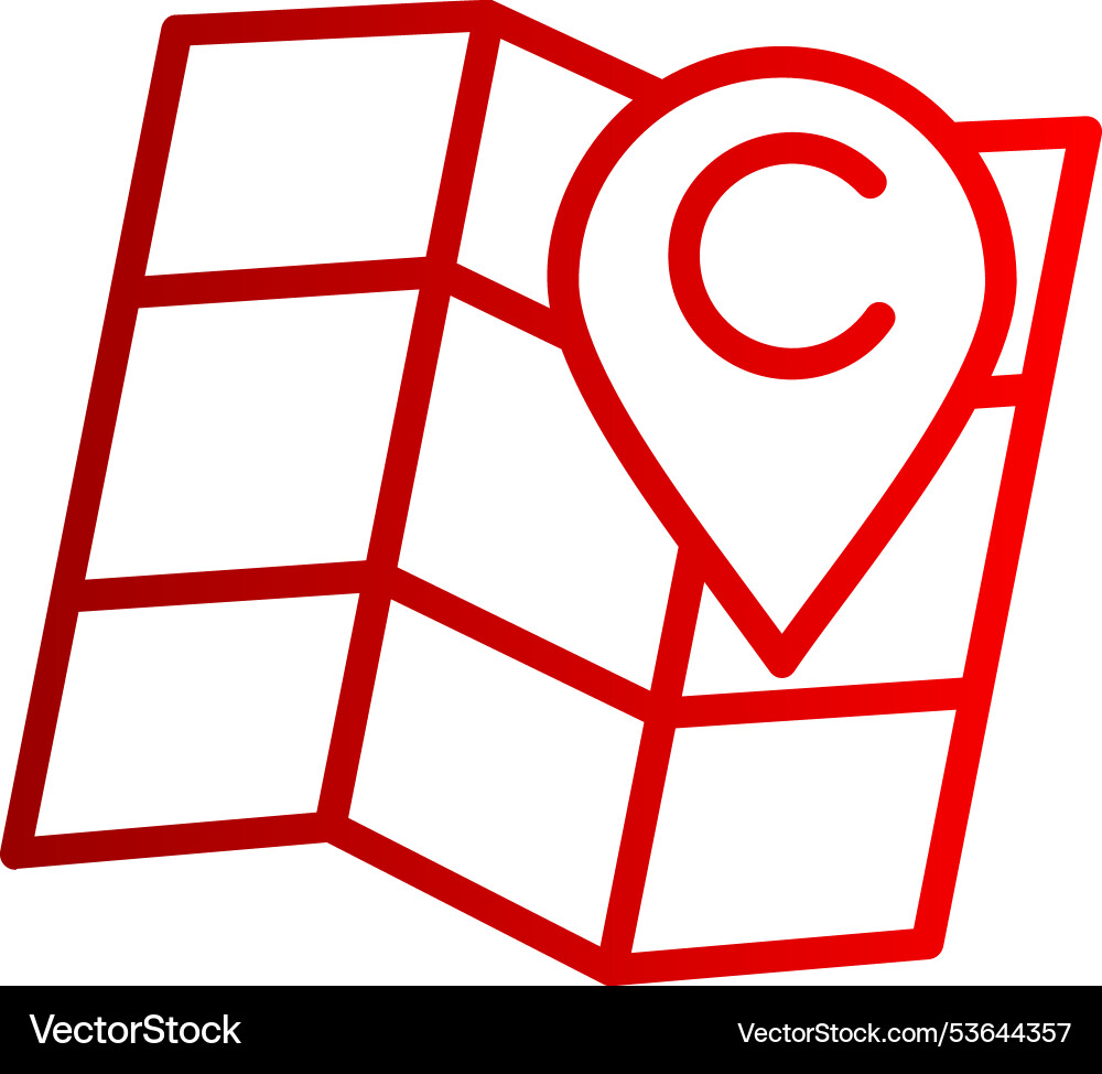 Map locator line gradient icon Vector Image