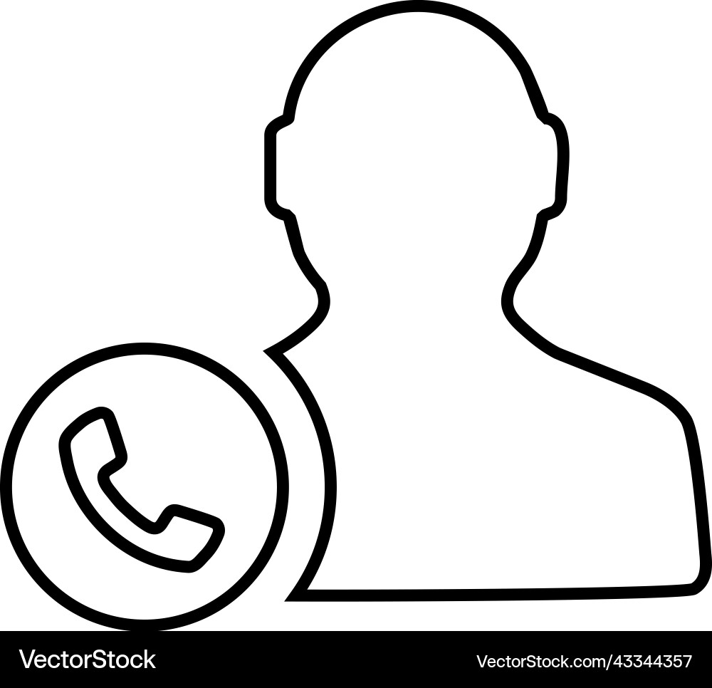 Operator call dial contact line icon outline Vector Image