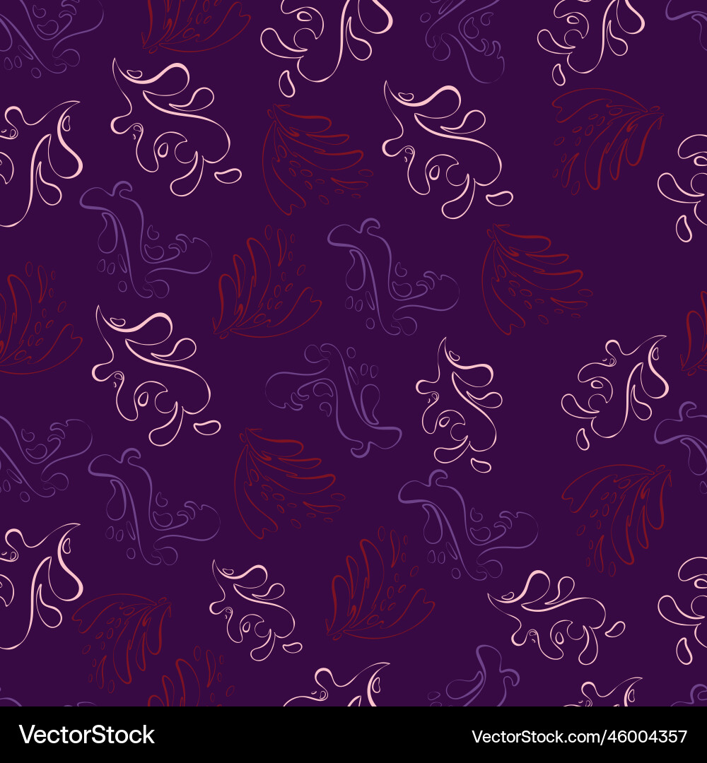 Seamless pattern of contour splashes in universal vector image
