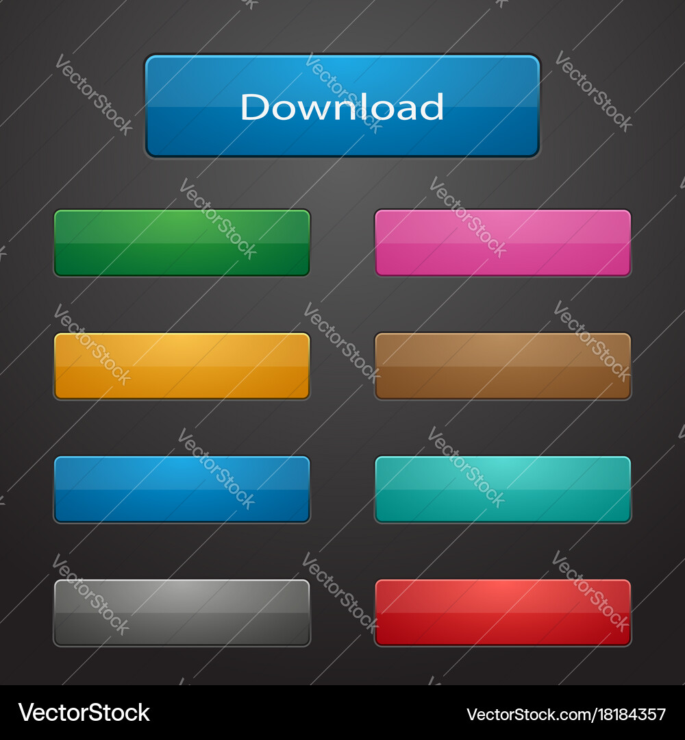 Set of rectangle buttons vector image