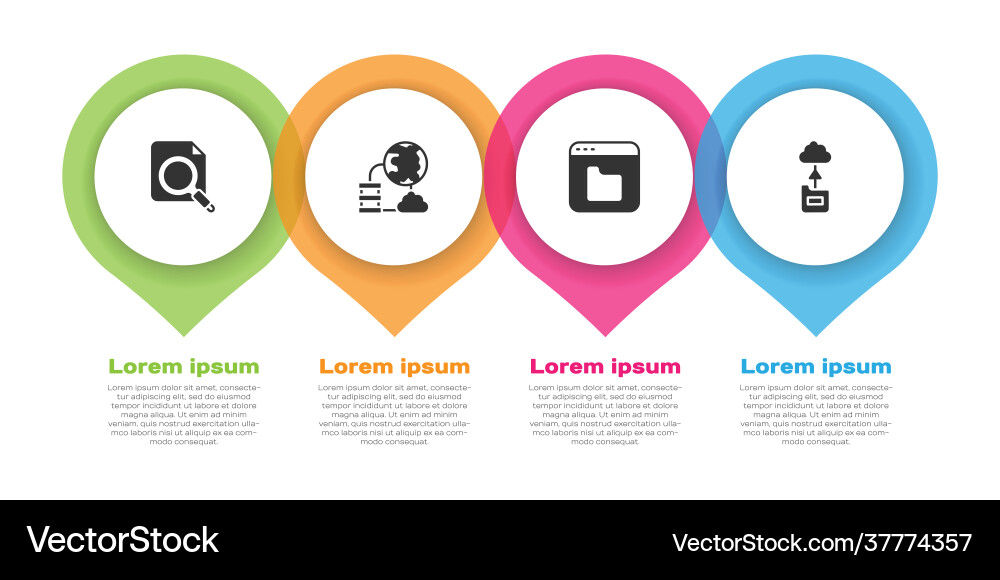 Set search concept with folder network cloud Set search concept with folder network cloud Vector Image