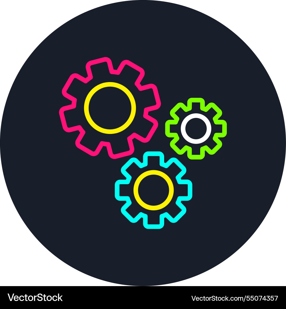 Setting line multi color icon Vector Image