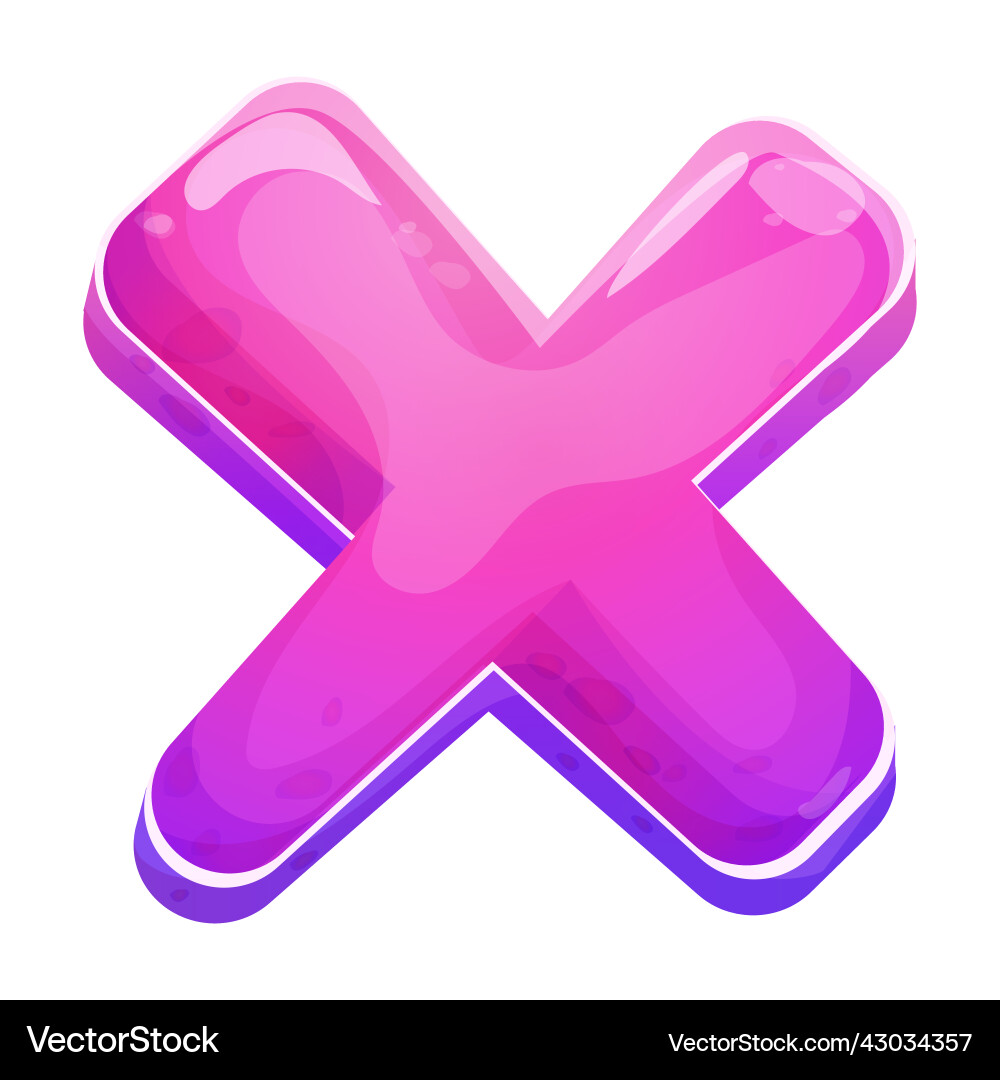 Shiny close button game interface menu element vector image