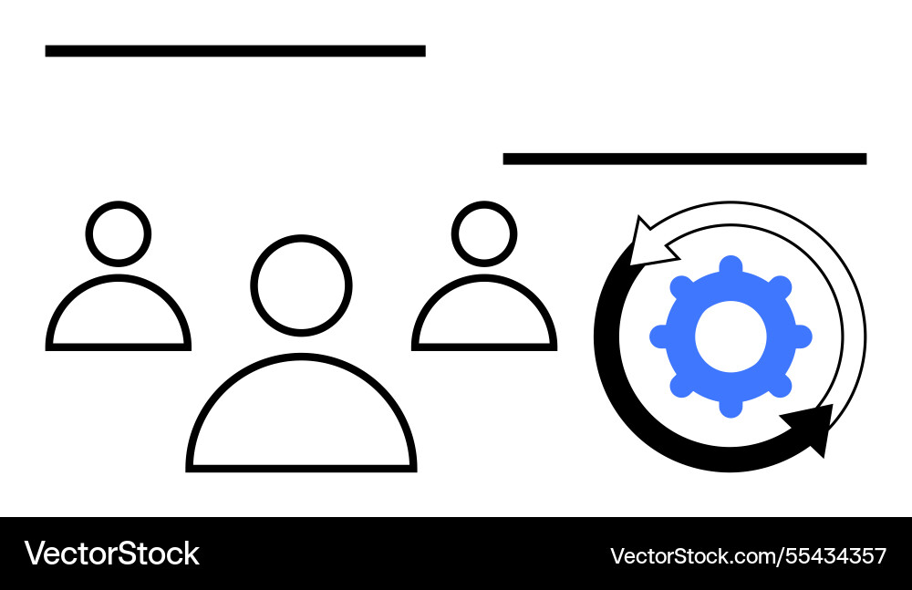 Team collaboration with workflow process Team collaboration with workflow process vector image
