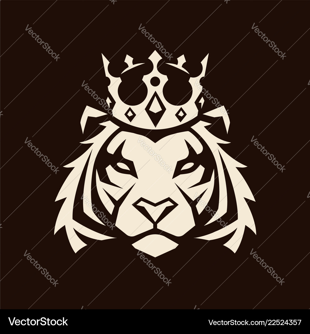 Tiger Crown Mascot Vector Image
