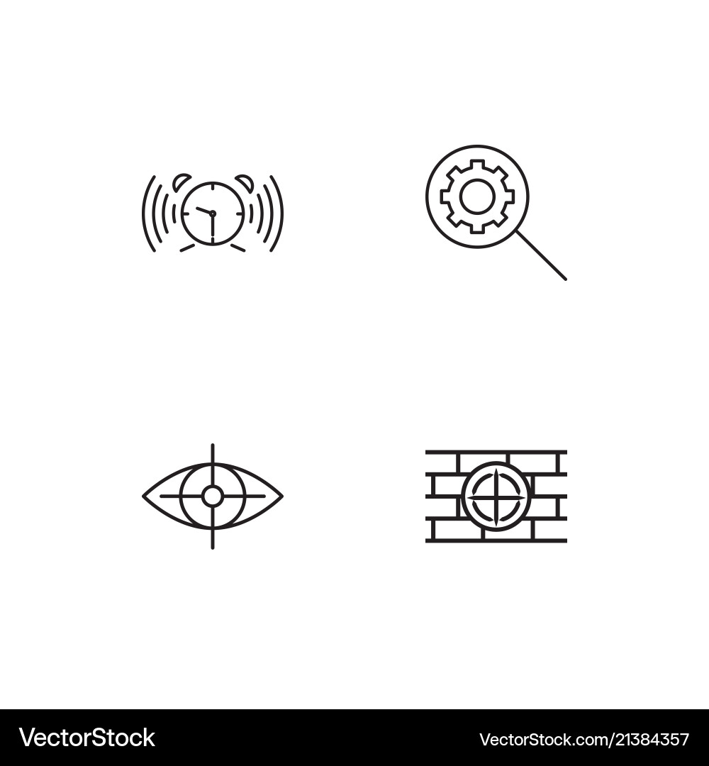 Time linear icons set simple outline vector image