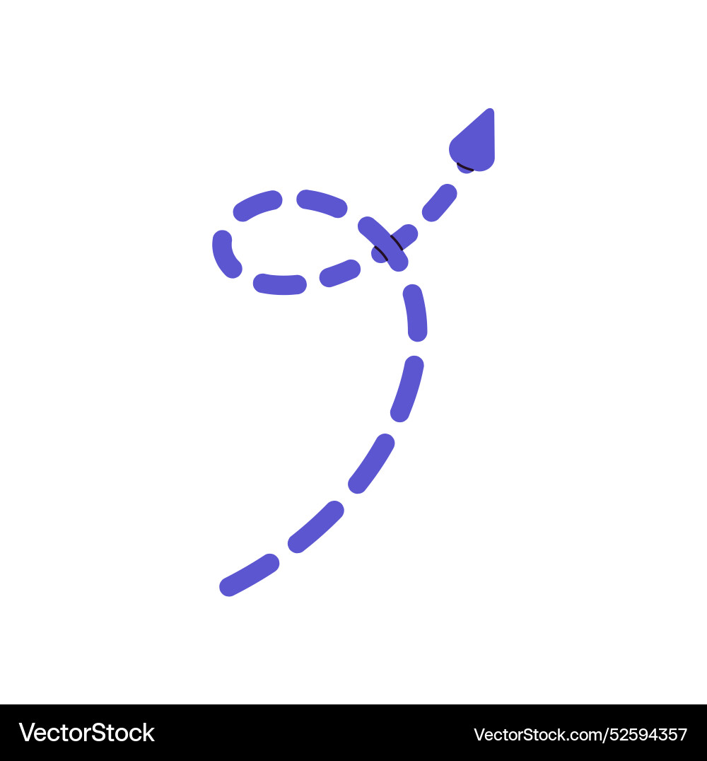 Twisted dashed line with cursor to showing Twisted dashed line with cursor to showing vector image