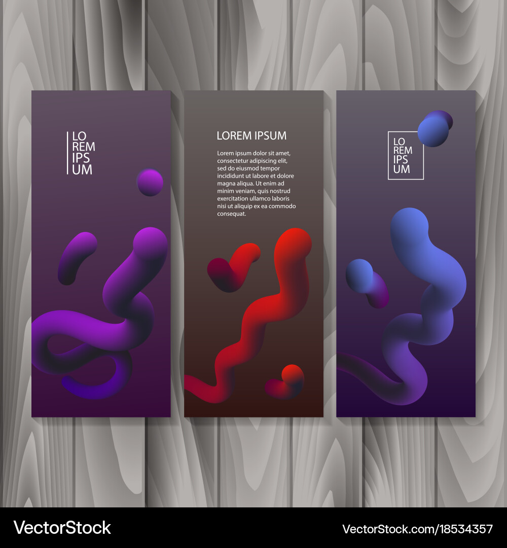 Vertical banner set with abstract dynamic Vector Image