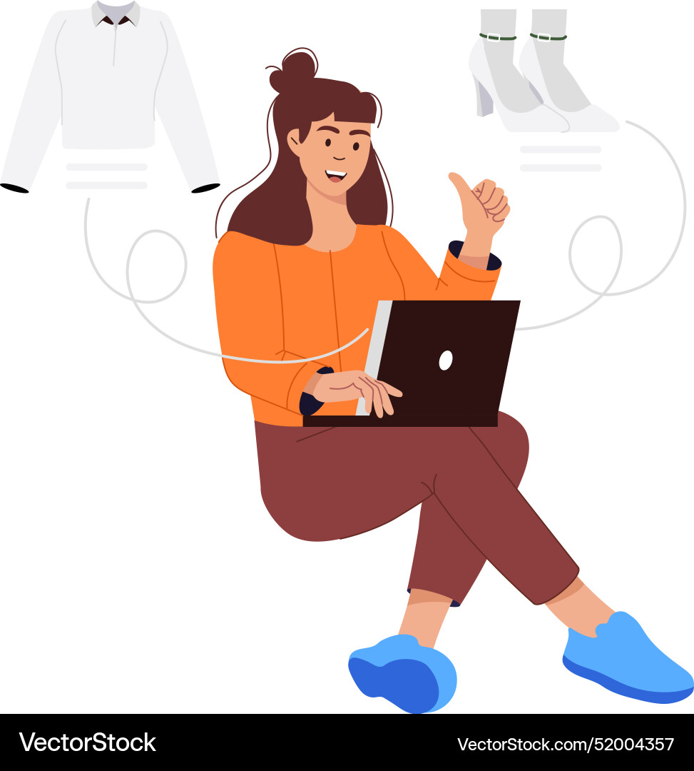 Weba flat character of vr space explo Vector Image