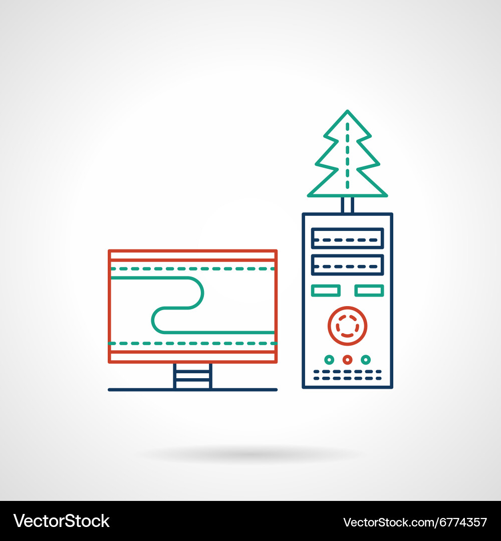 Weihnachten Desktop Computer Icon Vektorbild