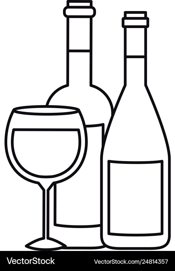 Weinflasche mit Glas isoliert Ikone Weinflasche mit Glas isoliert Ikone vektorbild