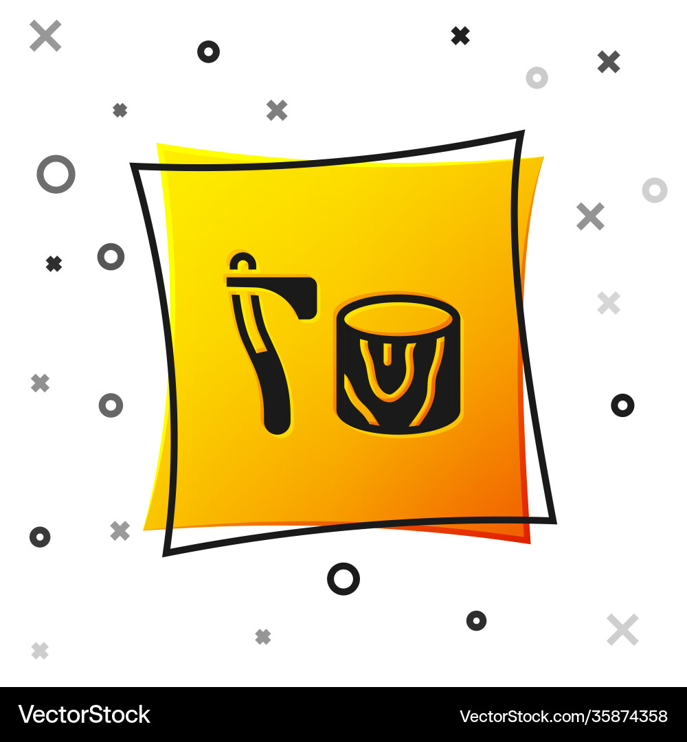 Black wooden axe in stump icon isolated on white Black wooden axe in stump icon isolated on white vector image