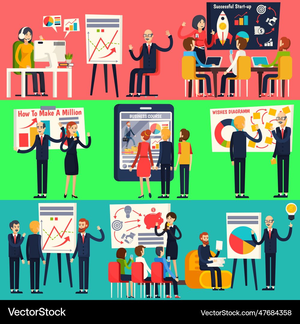 Business coaching orthogonal people Business coaching orthogonal people vector image