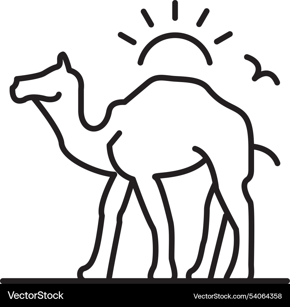 Camel line icon design Vector Image