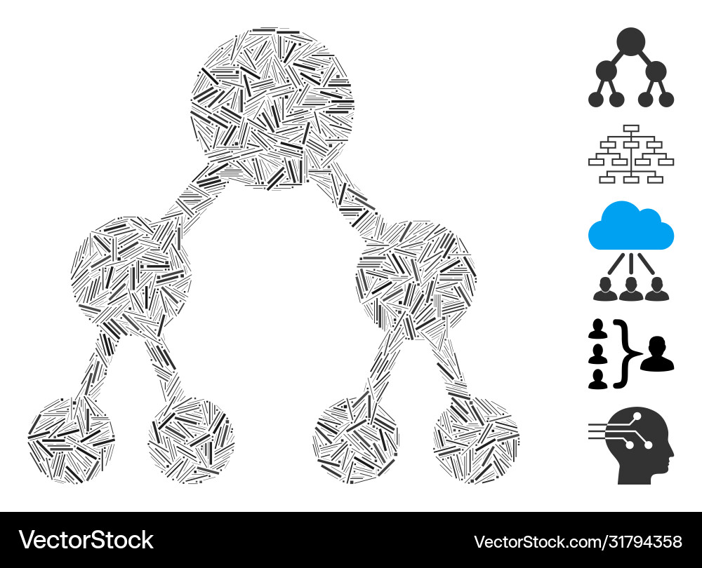Dash collage binary tree icon Dash collage binary tree icon vector image