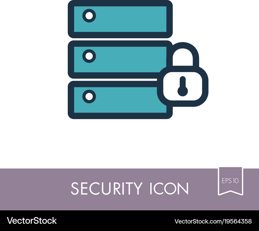 Database sign and padlock icon Vector Image