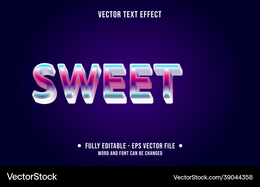 Editable text effect gradient style for digital Vector Image