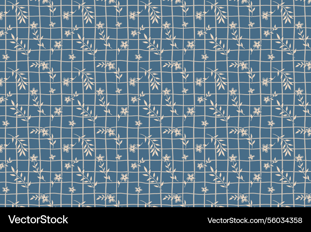 Floral grid seamless pattern design background Vector Image