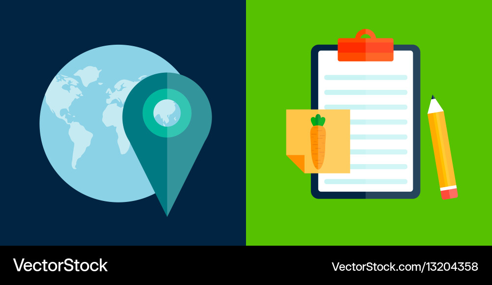 Globe earth map pointer element icon vector image