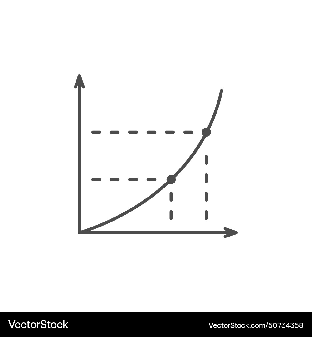 Mathematical graph line outline icon Mathematical graph line outline icon vector image