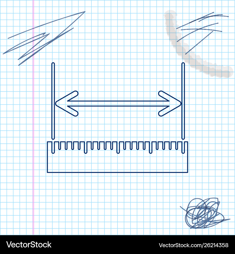 Measuring height and length line sketch icon Measuring height and length line sketch icon vector image