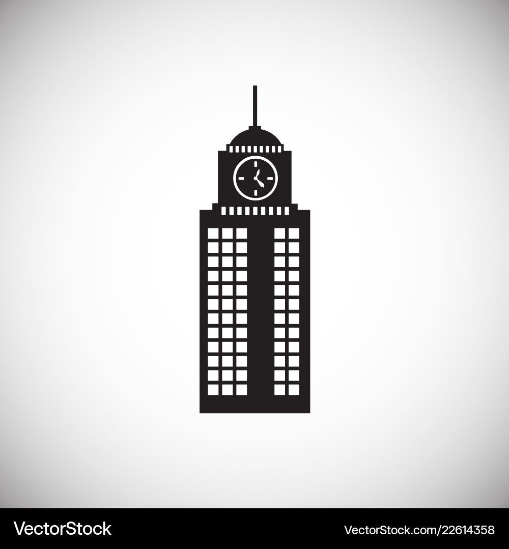 Modern architecture tower with clock on white Modern architecture tower with clock on white vector image