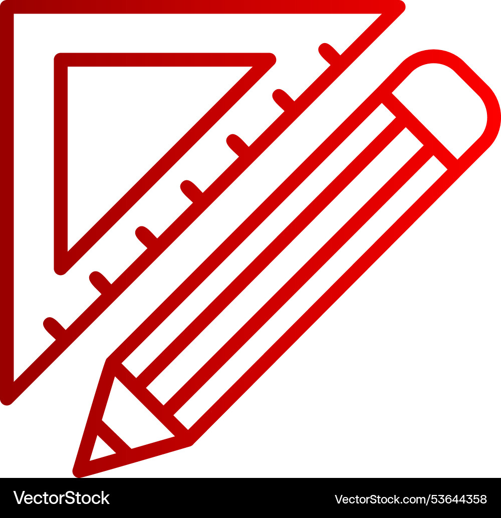 Protractor line gradient icon Vector Image