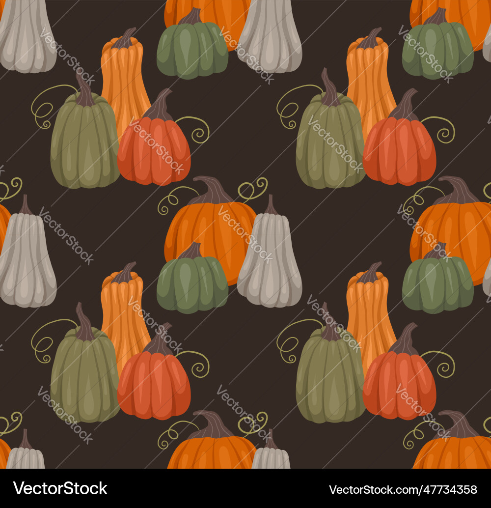 Rustic pattern with composition of pumpkins Rustic pattern with composition of pumpkins Vector Image