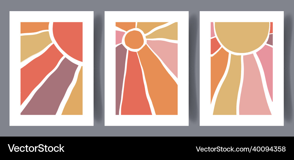 Scandinavian Abstract Print Set vector image
