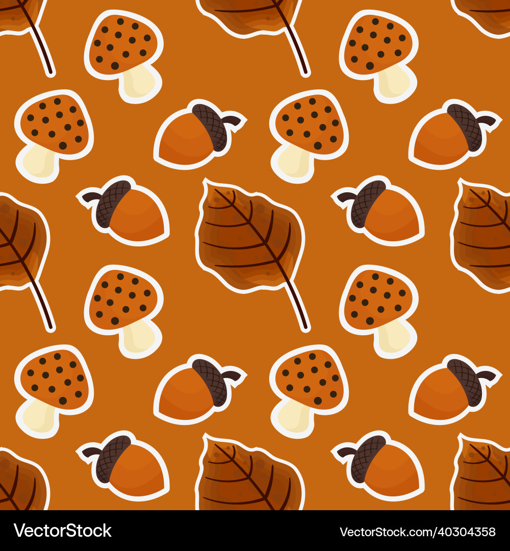 Seamless pattern with autumn theme 4 Vector Image