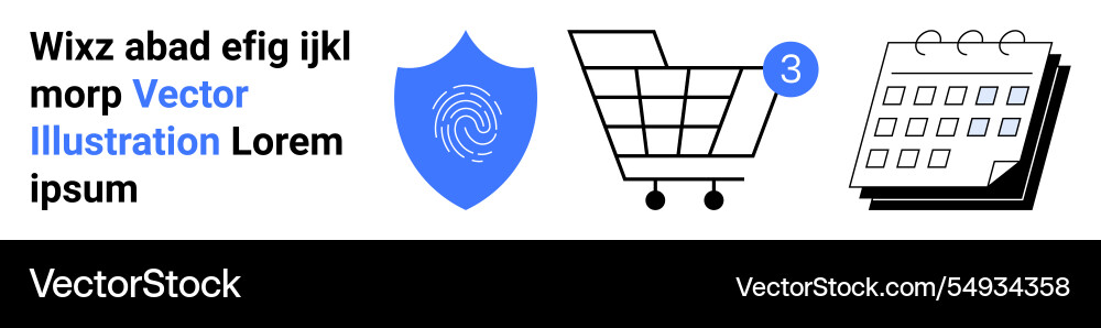 Secure online shopping with calendar and shield Secure online shopping with calendar and shield vector image