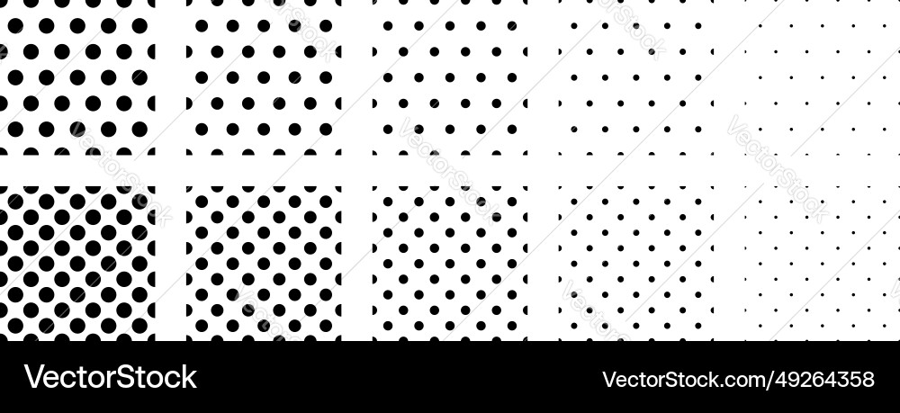 Set polka dots seamless pattern simplae Vector Image