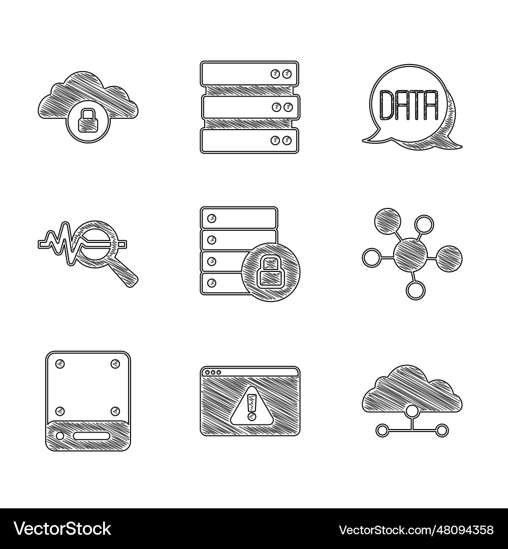 Set server security with padlock browser Vector Image